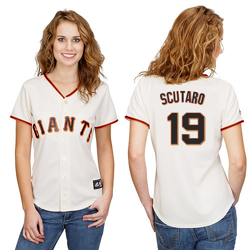 Marco Scutaro #19 mlb Jersey-San Francisco Giants Women's Authentic Home White Cool Base Baseball Jersey